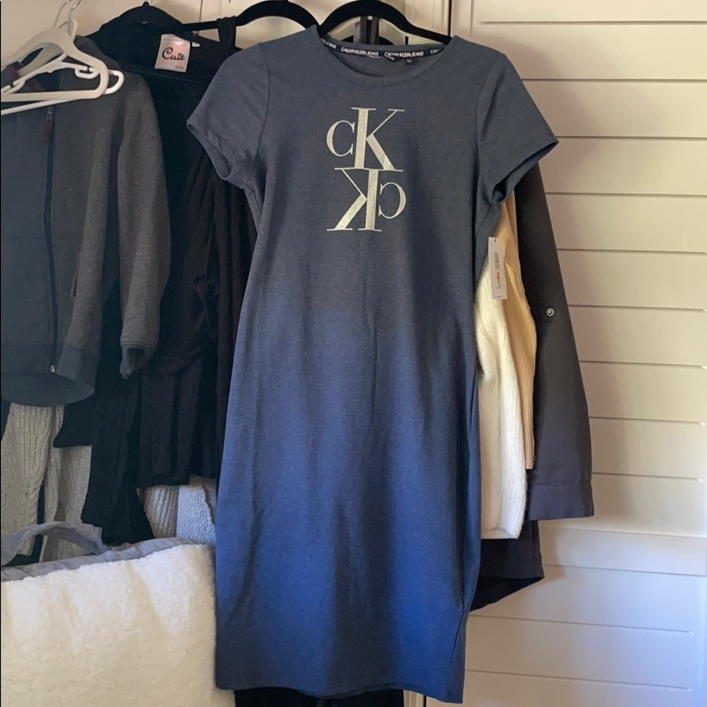 Calvin Klein Logo Tshirt dress size S